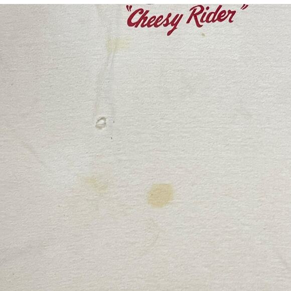 Vintage 80s Cheetos “Cheesy Rider” Mouse Biker Tee – Hanes USA Single Stitch – M - Picture 8 of 12